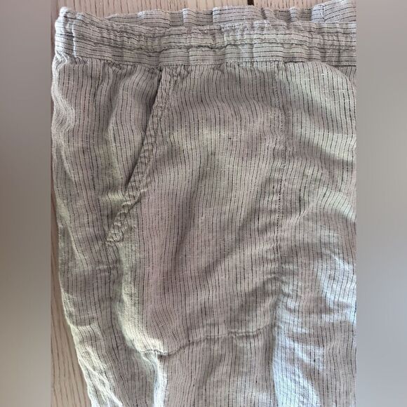 Poetry Drawstring linen pants light tan with pinstripe pattern -Size 12 - Picture 8 of 8